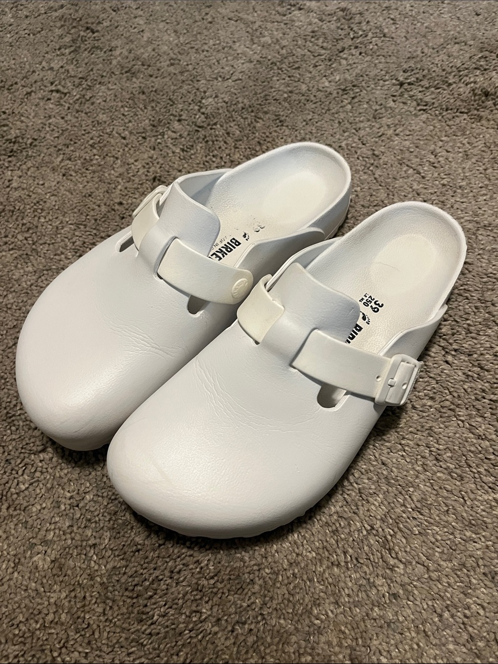 Birkenstock White Slip-On Clog with Adjustable Strap